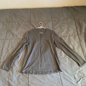 Lululemon Men's Casual Grey Henley T